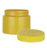 8 oz. Yellow Round Single Wall 70-400 Opaque PET Square Based Plastic Jar-Yellow Colored CRC Lid
