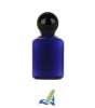 1 oz. Blue Dark Oblong 20-415 Semi-Translucent Other Plastic Bottle-Black Ball Cap