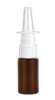 .5 oz. (1/2 oz) Amber Brown 20-410 Cylinder Round HDPE Opaque Plastic Bottle-White FM Nasal Sprayer-3.5 in. DT