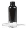 1 oz. Black 20-410 Round Bullet PET BPA Free Opaque Plastic Bottle w/ FM Nasal Sprayer-3 1/2 in. DT