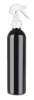 8 oz. Black 24-410 PET (BPA Free) Opaque Bullet Round Plastic Bottle-Mini Trigger