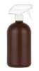 16 oz. Brown 28-410 HDPE Plastic Opaque Boston Rd Bottle-White Trigger Sprayer