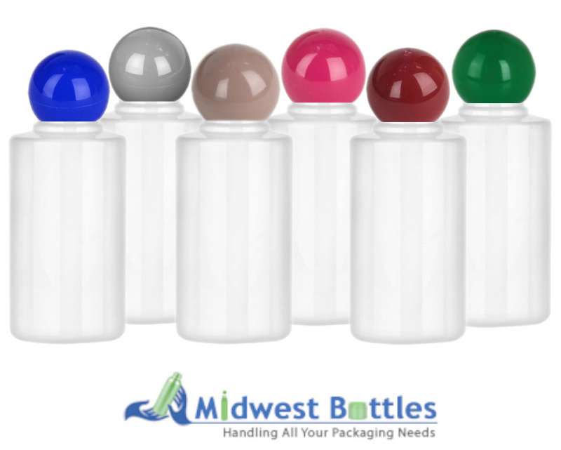 1 oz. White 18-415 White Cylinder Round PET Plastic Bottle-Non Dispensing Ball Cap