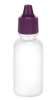 .5 oz. (1/2 oz) (15 cc) White 15-415 Boston Round LDPE Plastic Squeezable Bottle-White Dropper Plug-Purple Cap