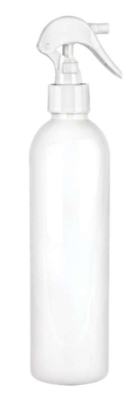 8 oz. White 24-410 PET (BPA Free) Opaque Bullet Round Plastic Bottle-Mini Trigger