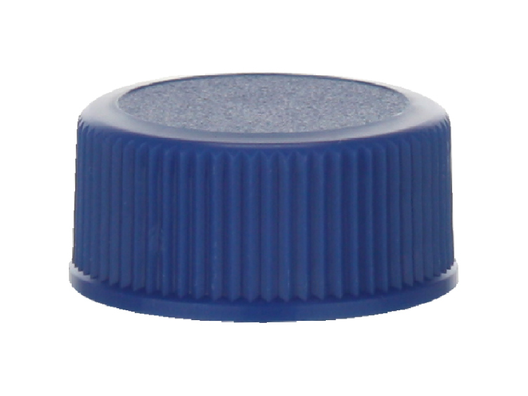  20-400 Blue Non Dispensing Ribbed Bottle Cap w/ Stipple Top & F-217 Liner