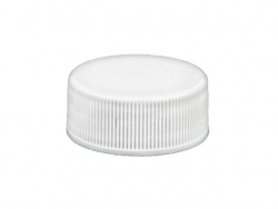 24-400 White Ribbed CT Bottle Cap-Matte Top-Foam Liner