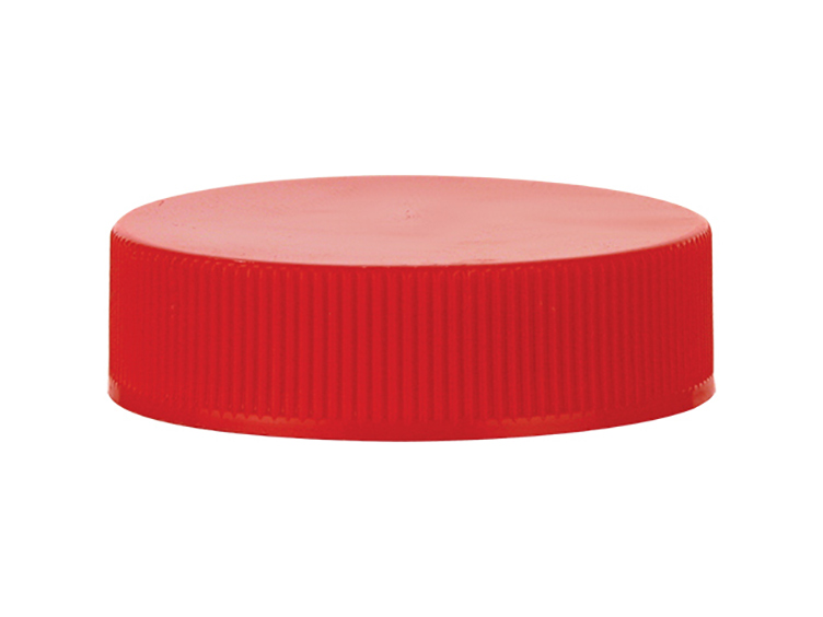 38-400 Red Ribbed Non Dispensing PP Bottle-Jar Cap w/ Smooth Top & Liner-less (Surplus)