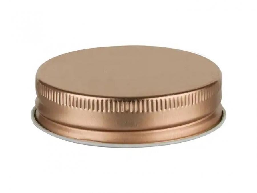 38-400 Rose Copper Ribbed Neck Smooth Top Metal CT Bottle-Jar Cap-Dual Liner