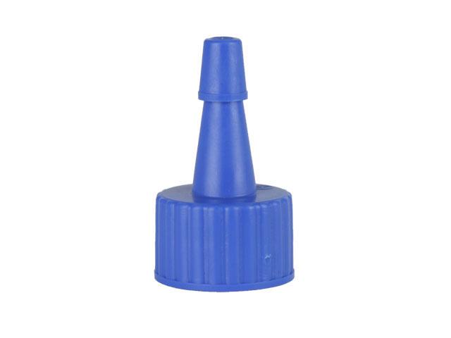  20-410 Blue Ribbed Yorker Style Dispensing Bottle Cap-Blue Tip Cover (no hole)