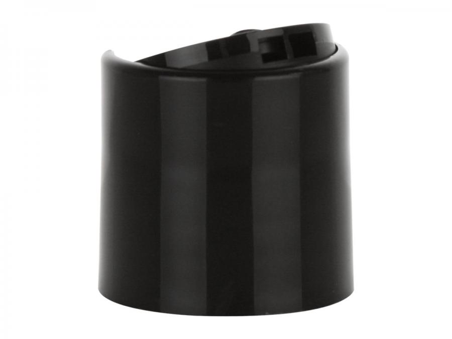 24-410 Black Matte Disc Top PP Plastic Dispensing Bottle Cap-300 in. Orif