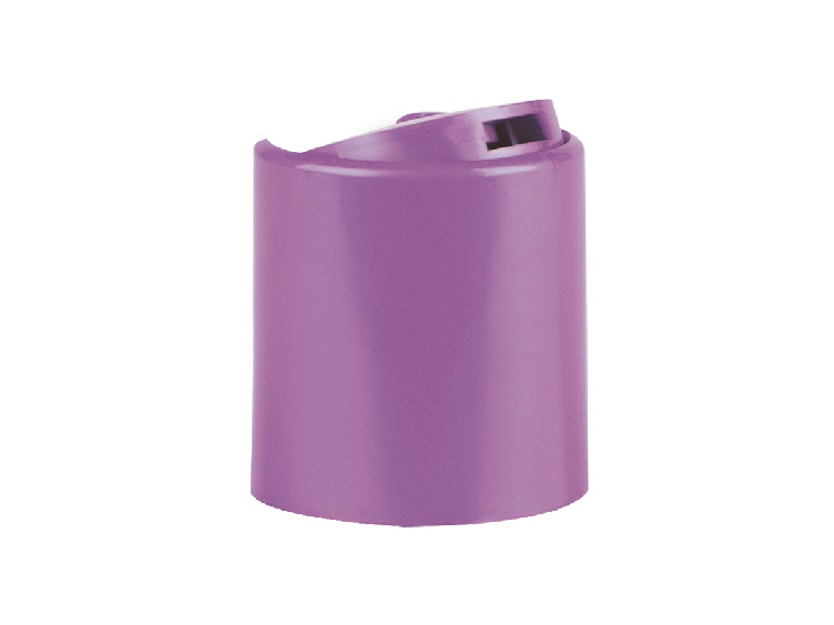 24-410 Lavender Rose Disc Top Dispensing PP Plastic D Style Bottle Cap w/ .305 in. Orifice-HS Liner (Stull)