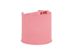 24-410 Pink Blush Ribbed PP Plastic Disc Top (F) Bottle Cap-.332 in. Orif-Plug Seal