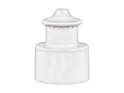 24-410 White Faceted Dispensing PP Plastic Push-Pull Style Bottle Cap - .133 in. Orifice (Black Ice)