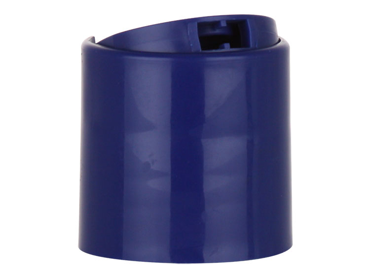  28-410 Blue Dark Smooth Disc-Top Dispensing D Style PP Plastic Bottle Cap-330 in. Orifice