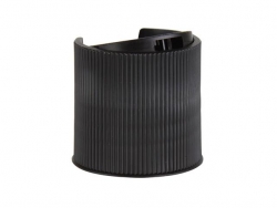 28-410 Black Ribbed F Style Dispensing Disc-Top Bottle Cap-.350 in. Orif (Stull)