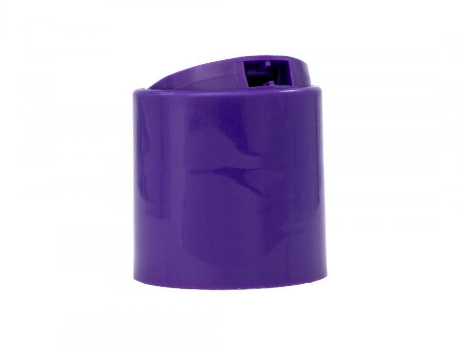 28-410 Purple Smooth PP Plastic D Style Disc Top Dispensing Bottle Cap-.324 in. Orif