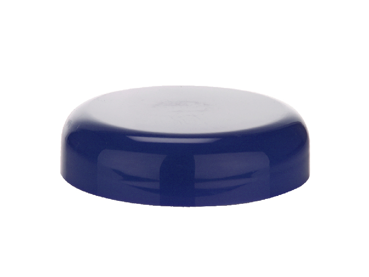  53-400 Blue Dark Smooth Dome PP Plastic Non Dispensing Jar Cap-Foam Liner