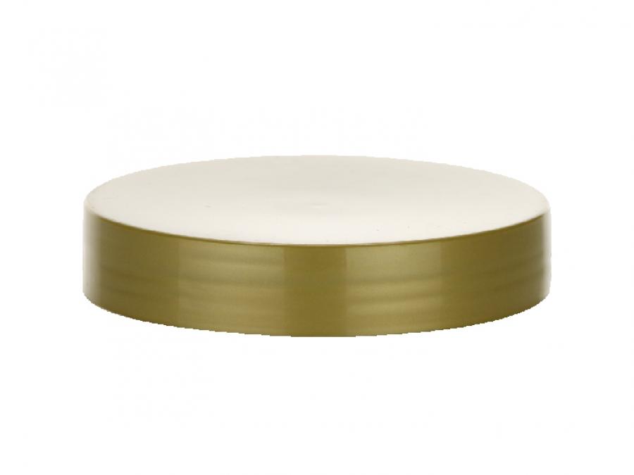 58-400 Gold Flat Smooth PP Plastic CT Jar Cap-Foam Liner-Taral