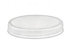 70-400 White Flat Ribed PP Non Dispensing Jar Cap-Foam Liner-Stipple Top-Stacking Ring (Berry)