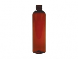 8 oz. Amber Dark 24-410 PET Semi-Translucent Bullet Round Plastic Bottle-Silgan
