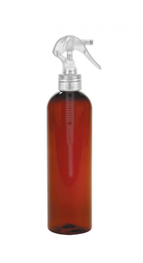 8 oz. Amber Dark 24-410 PET Semi-Translucent Bullet Round Plastic Bottle-Mini Trigger (King)