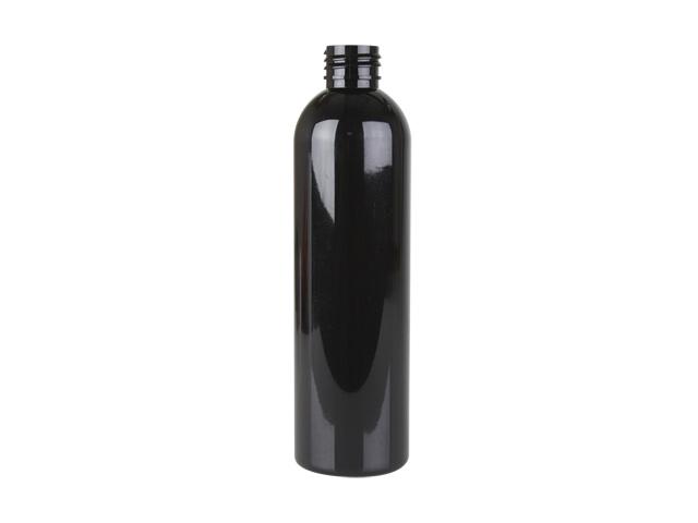 8 oz. Black 24-410 Round Bullet PET Opaque Gloss Finish Plastic Bottle w/ Sprayer or Pump (Stock Item) 30% OFF