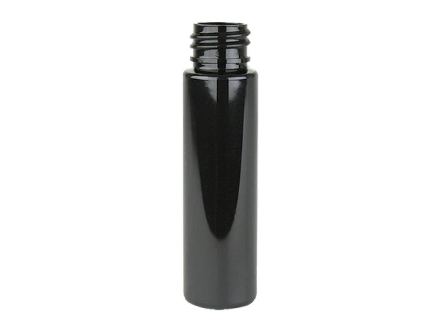 1 oz. Black 20-410 Tall Cylinder Round Opaque PET (BPA Free) Shiny Plastic Bottle-FM Sprayer or Treatment Pump