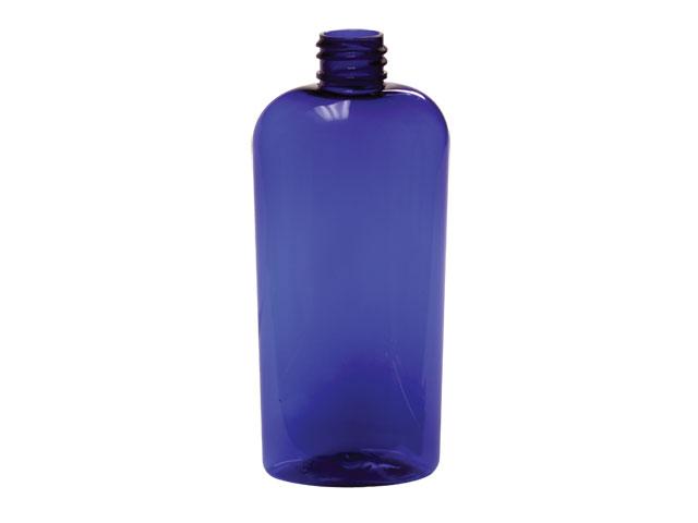 8 oz. Cobalt Blue PET Cosmo Bottle with 24/410 Neck (Cap Sold