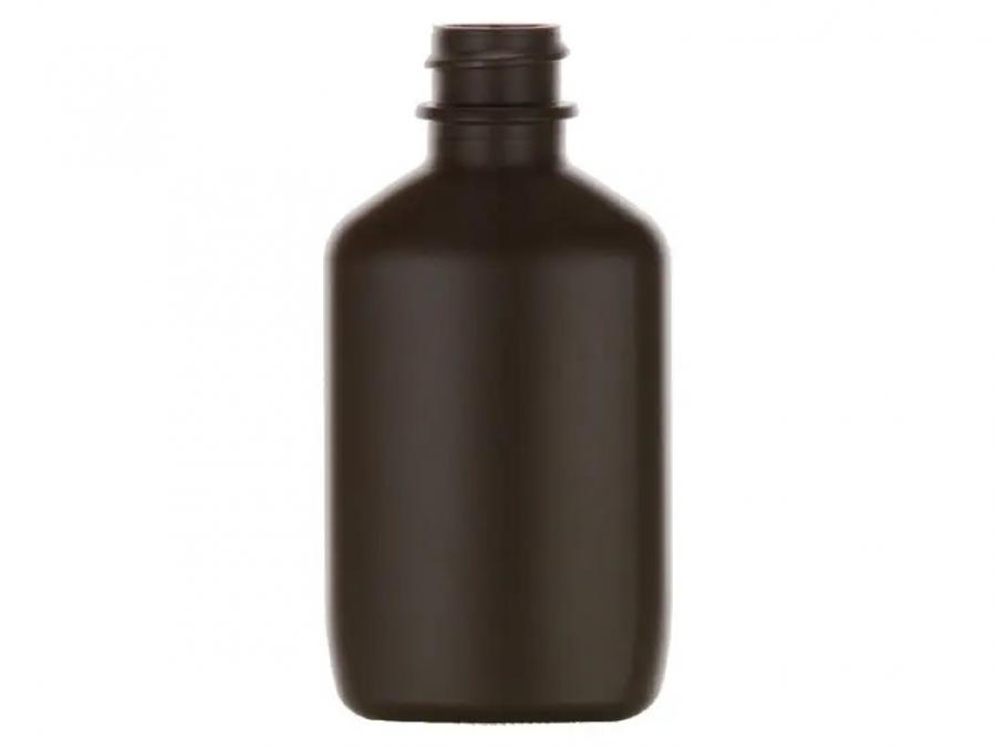 2 oz. Brown Dark Opaque HDPE 20-400 Plastic Oblong Bottle-Tincture