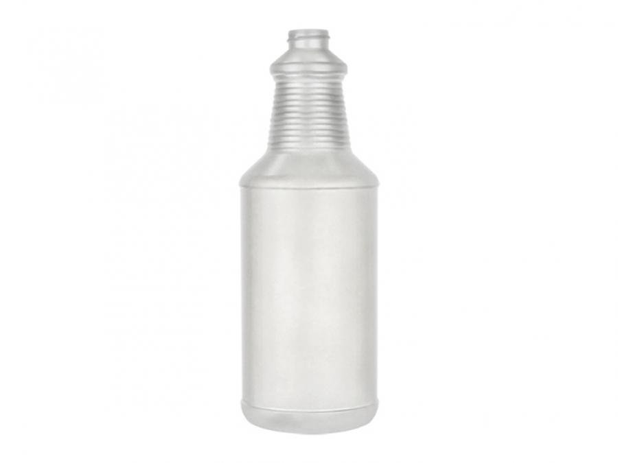 32 oz. Natural Round Carafe Style HDPE 28-400  Semi-Opaque Plastic Bottle-White Express Trigger Sprayer