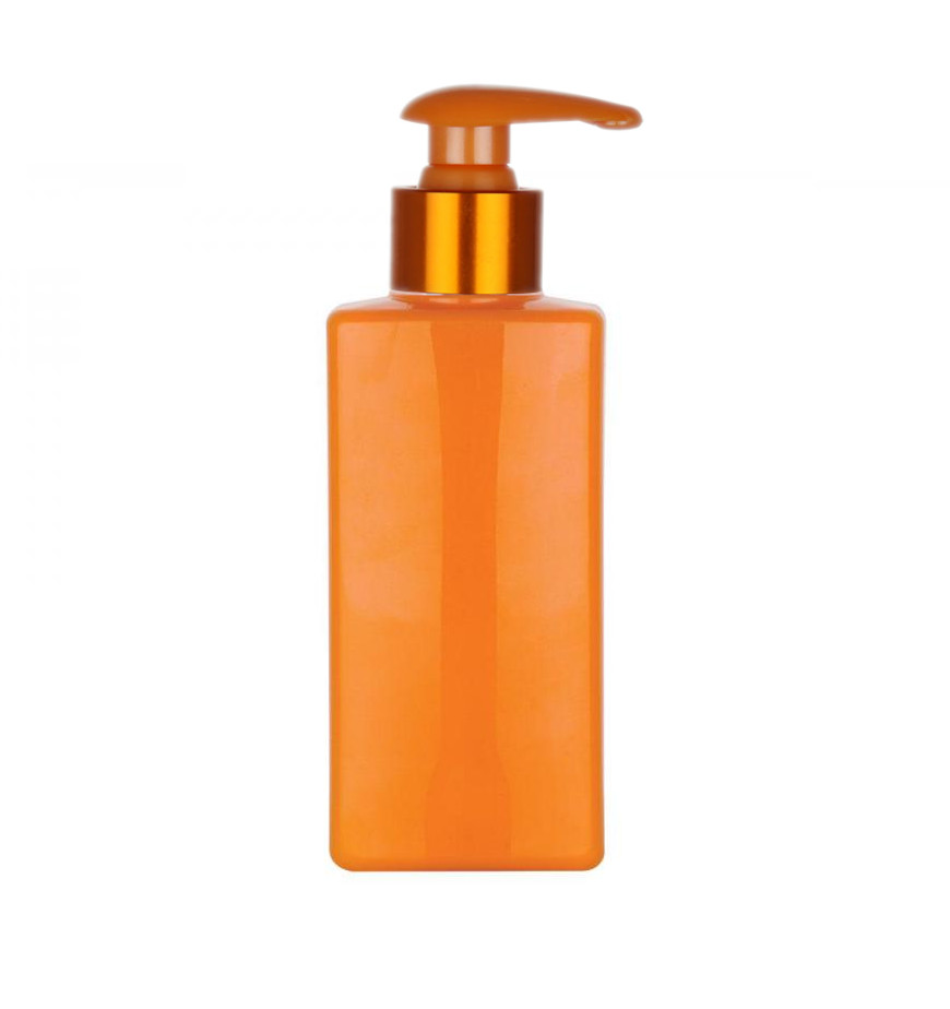 5 oz. Orange PET 24-410 Oblong Opaque Gloss Finish Plastic Bottle-Lotion-Soap Pump