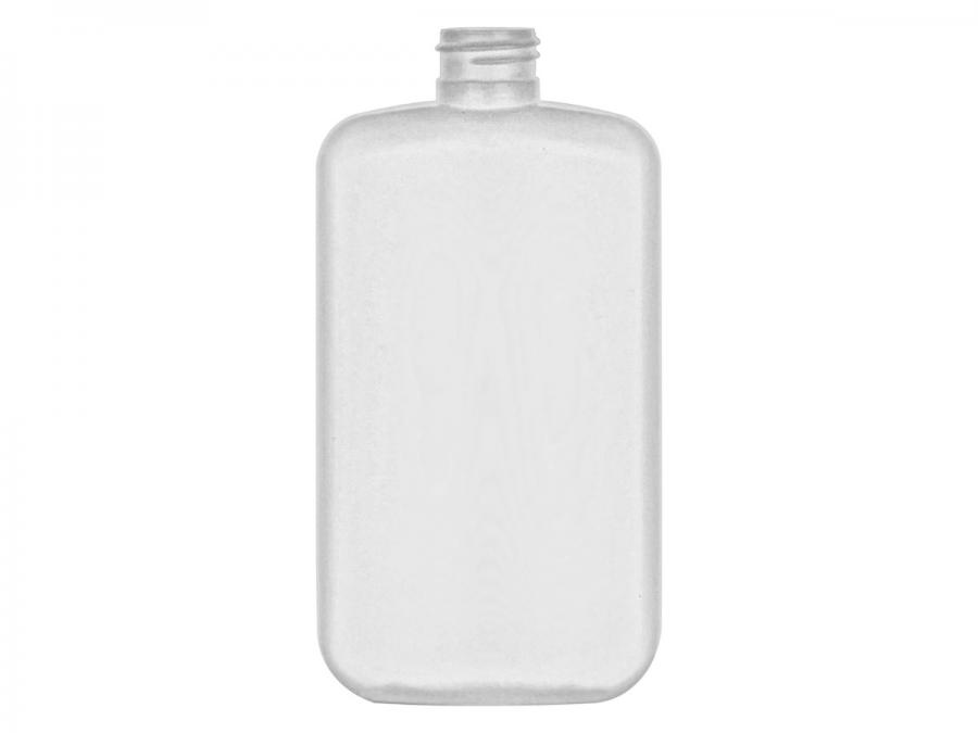 8 oz. Natural Oval Semi-Opaque HDPE 24-410 Squeezable Plastic Bottle-Turret Cap  (Axium)