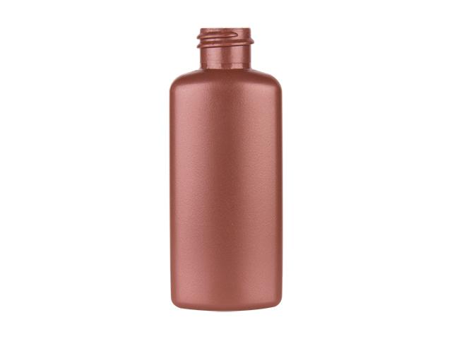 2 oz. Rose Copper Pearl Flat Sided Oval 20-410 HDPE Opaque Plastic Bottle