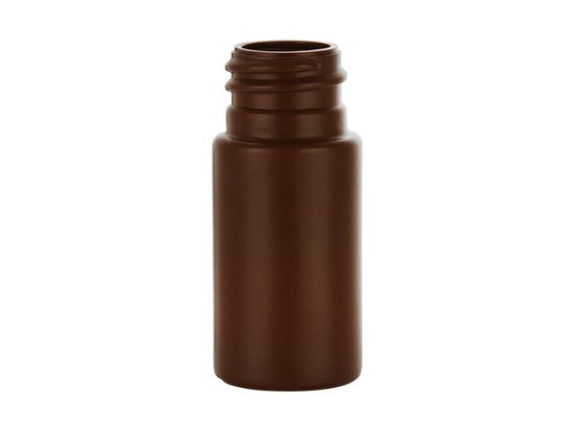 .5 oz. (1/2 oz) Amber Brown 20-410 Cylinder Round HDPE Plastic Bottle