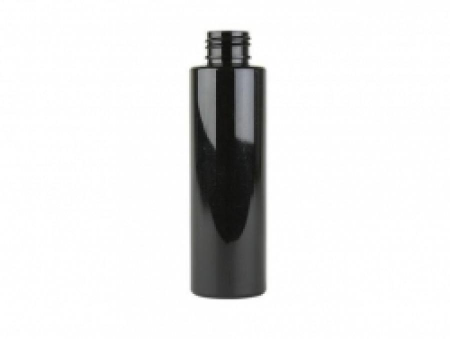 4 oz. Black Shiny 24-410 PET (BPA Free) Plastic Cylinder Round Bottle-Dispensing Cap
