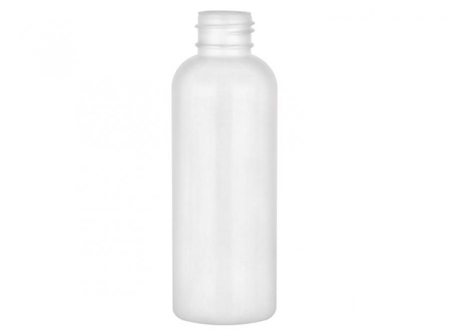 4 oz. White Translucent 24-410 Opaque HDPE Plastic Round Bullet Bottle-White-Orange FM Sprayer