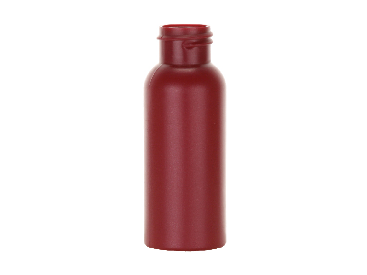 2 oz. Cranberry Bullet Round 24-410 Opaque HDPE Slightly Squeezable Plastic Bottle (Surplus)