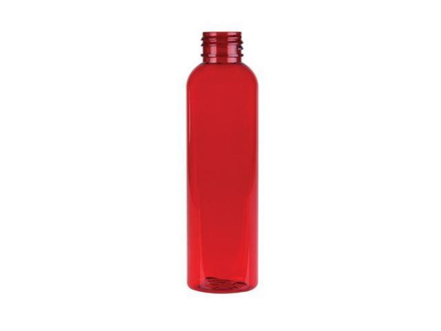 2 oz. Cranberry Red 20-410 Semi-Translucent PET (BPA Free) Plastic Round Bullet Bottle-Pump or Sprayer (Silgan)-Stock