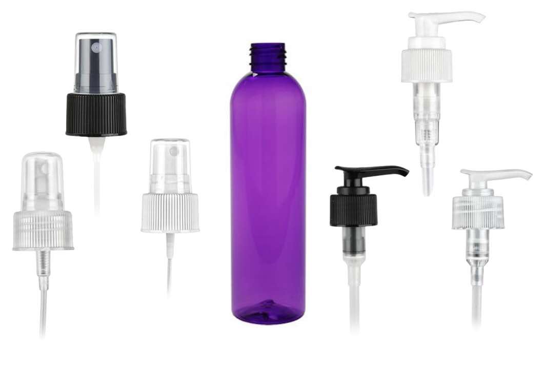 8 oz. Purple 24-410 PET (BPA Free) Semi-Translucent Bullet Round Plastic Bottle w/ Sprayer or Pump 30% OFF (Stock Item)