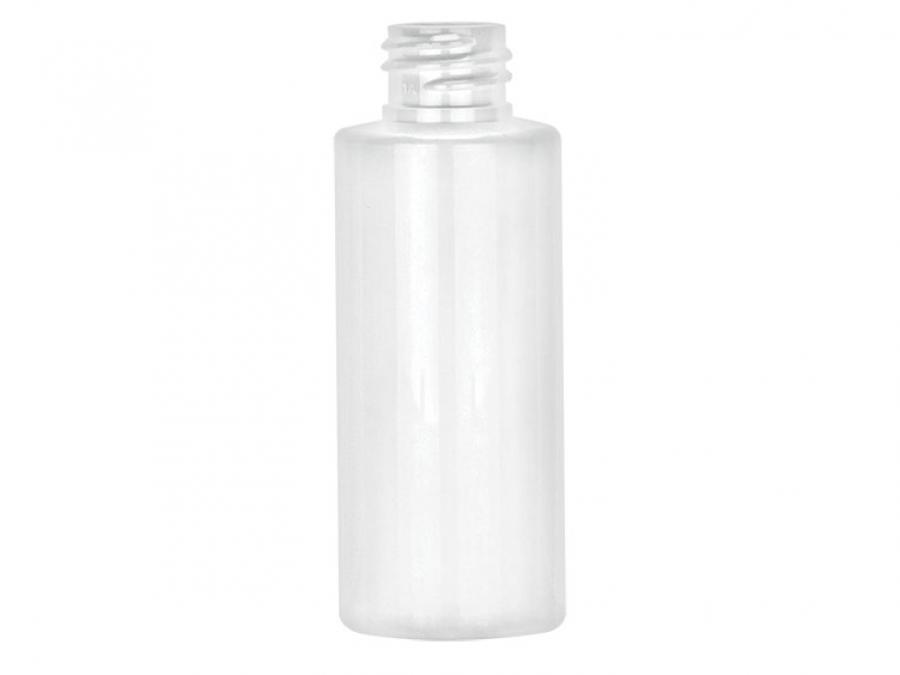 2 oz. White 20-410 PET BPA Free Shiny Opaque Plastic Cylinder Round Bottle (King)