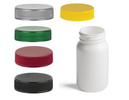 3.33 oz. (100 cc) White Packer 38-400 HDPE Round Plastic Bottle-Non Dispensing Cap