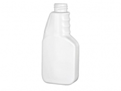 8 oz. White Oval 28-410 HDPE Pistol Grip Trigger Style Opaque Plastic Bottle