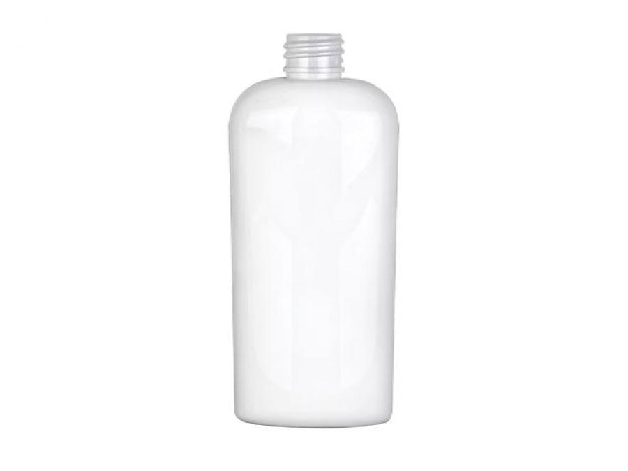 4 oz. White Cosmo Tapered Oval PET (BPA Free) Opaque 20-410 Plastic Squeezable Bottle-Dispensing Cap