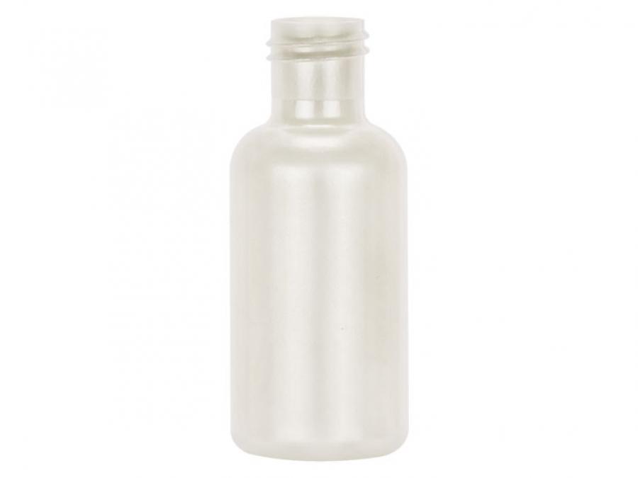 .5 oz. (1/2 oz) White Pearl 15-415 Boston Round HDPE (15 cc) Slightly Squeezable Plastic Bottle-Flip Top Cap