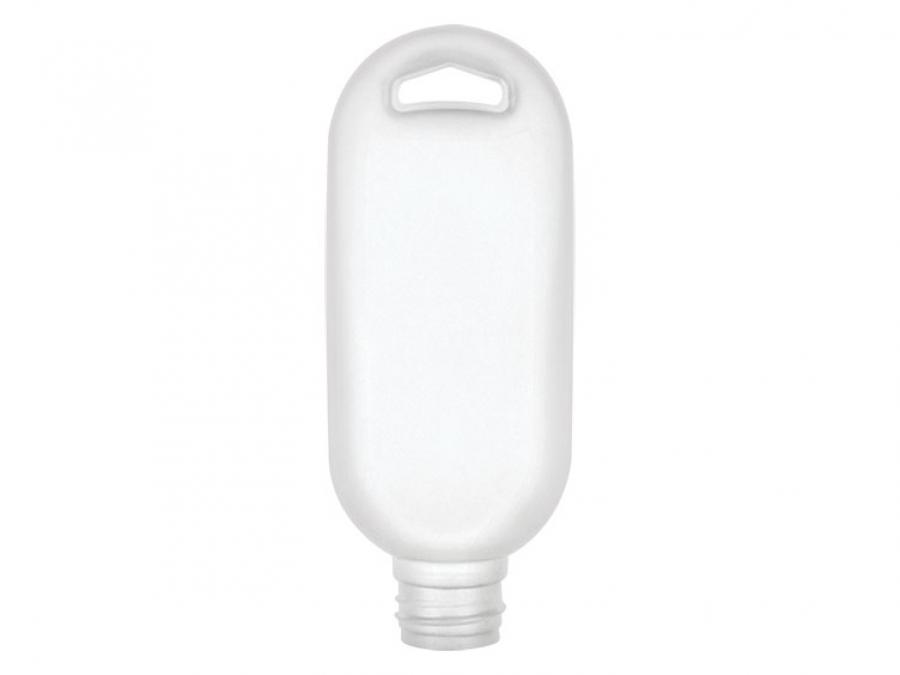 1.67 oz. (50 ml) White Tottle 20-410 HDPE Plastic Bottle-Lanyard Hole-Dispensing Cap