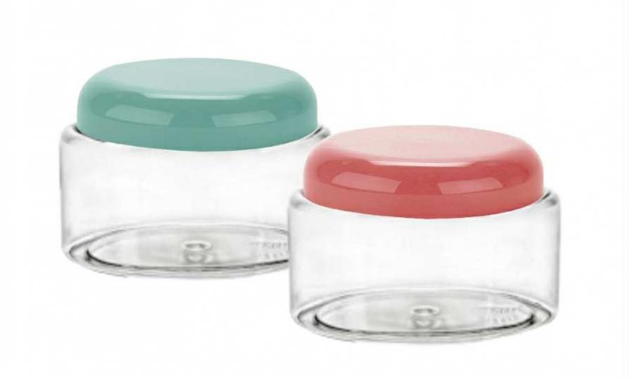 8 oz. Clear Oval Powell Style Single Wall 70-400 PET Plastic Jar-Cap