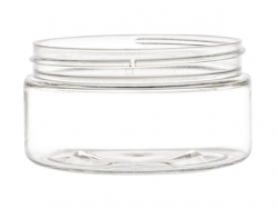 8 oz. Clear Low Profile Single Wall Strait Sided 89-400 Round PET Plastic Jar