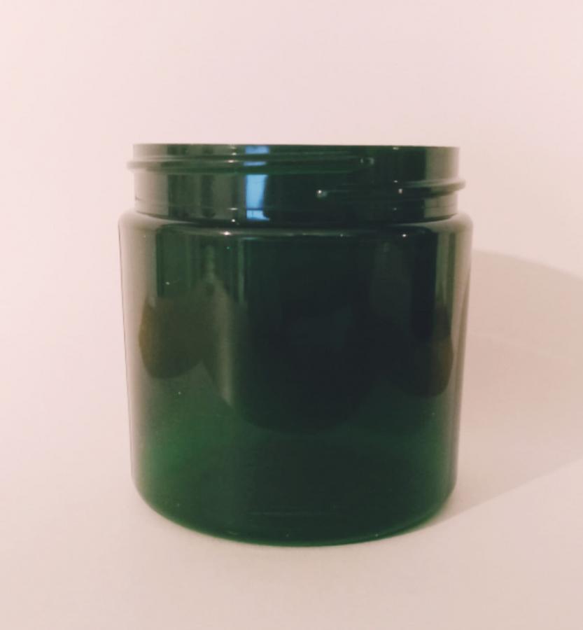  4 oz. Green Emerald Round Single Wall 58-400 PET Translucent Plastic Jar-Colored Lid