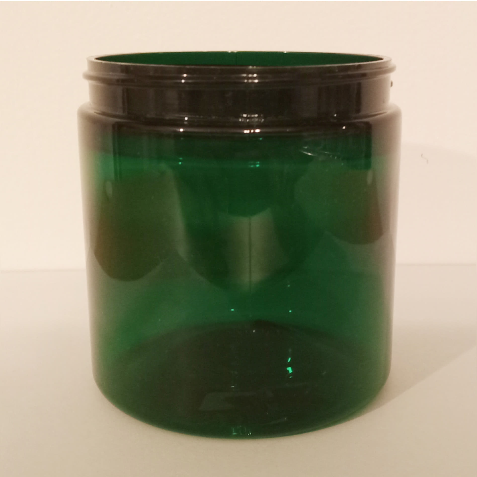  8 oz. Green Emerald Round Single Wall 70-400 PET Translucent Plastic Jar-Colored Lid